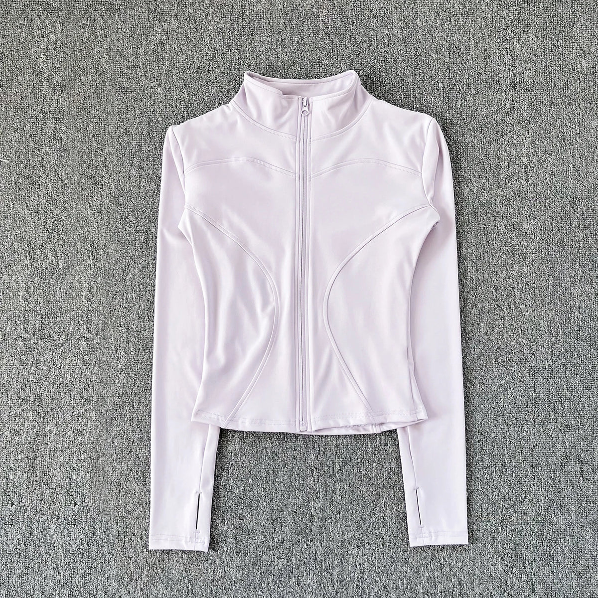 Women Sport Jacket Long Sleeve Shirt Workout Coat Gym Training Clothing Yoga Sportswear