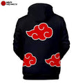 Black hoodie with red cloud design on back